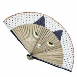 Bamboe vouwwaaier met kattenmotief